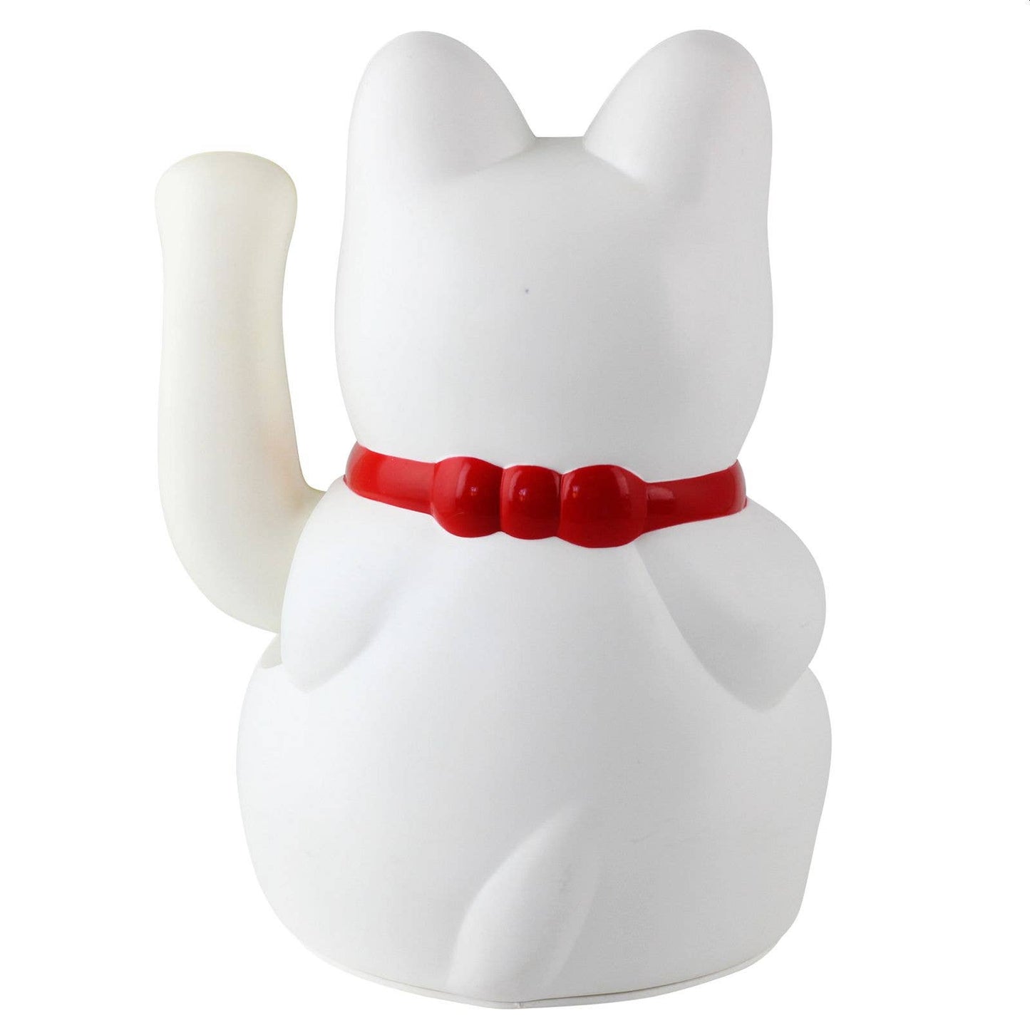 Maneki-neko gelukskat, golvende kat, 18 cm, wit