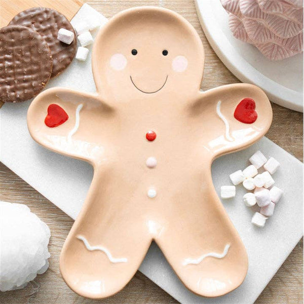 Assiette de service en céramique Gingerbread Man