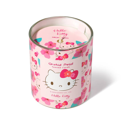 Roze kaars met originele Hello Kitty-print, geur van orchideeblaadjes