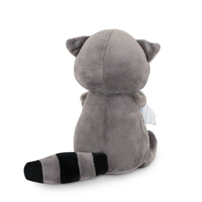 Denny the raccoon plush toy with towel, 15 cm