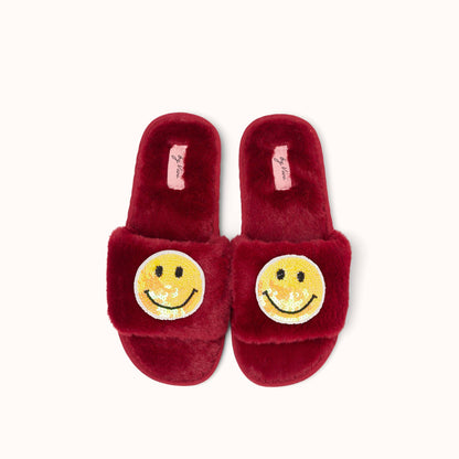 Pair of slippers brooches - Yellow Smiley