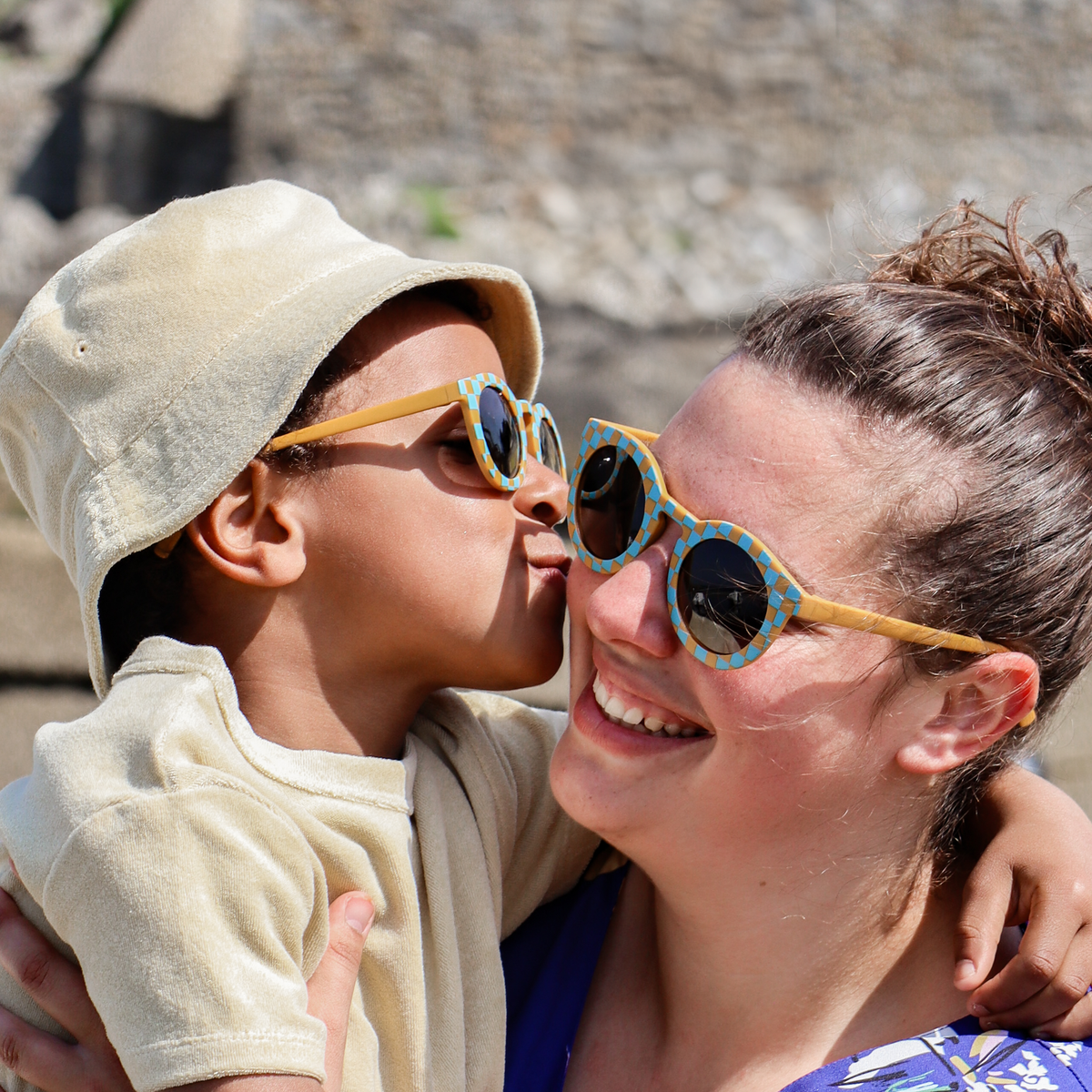 Lunettes de Soleil Adulte Hop'Pop – Matchy Vichy Bleu