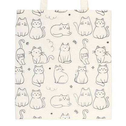 Tote bag imprimé Chats blancs