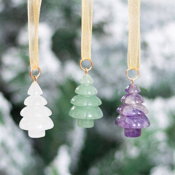 Set van 3 kristallen kerstboomversieringen