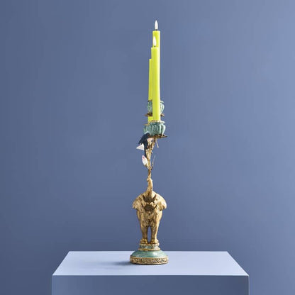 Gouden olifantenkroonluchter, poly/metaal, 28 x 11 x 46,5 cm