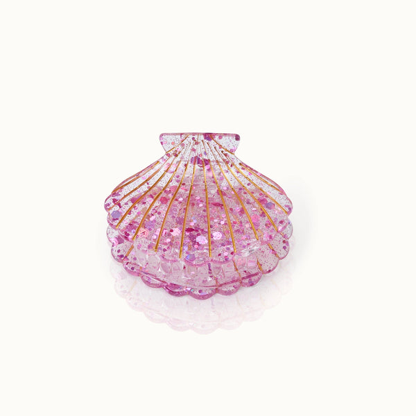 Sprankelende roze schelp haarclip