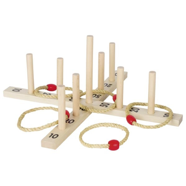 Jeu de lancer d'anneaux avec 5 anneaux en sisal