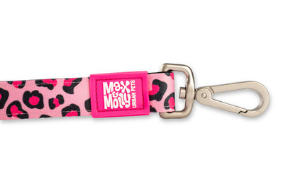 Short dog leash - Pink leopard