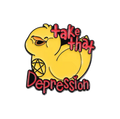 Yellow Duck Pin "Take That Depression"