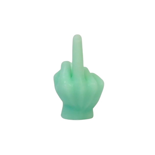 Candle - Middle Finger - Wax - Mint - 310 grams - 10x9x17 cm