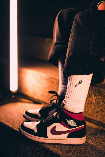 Chaussettes fléchette Charles brodées main