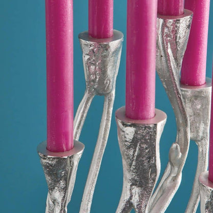 Roots Kandelaar Zilver, Aluminium, 25 x 22 x 63,5 cm