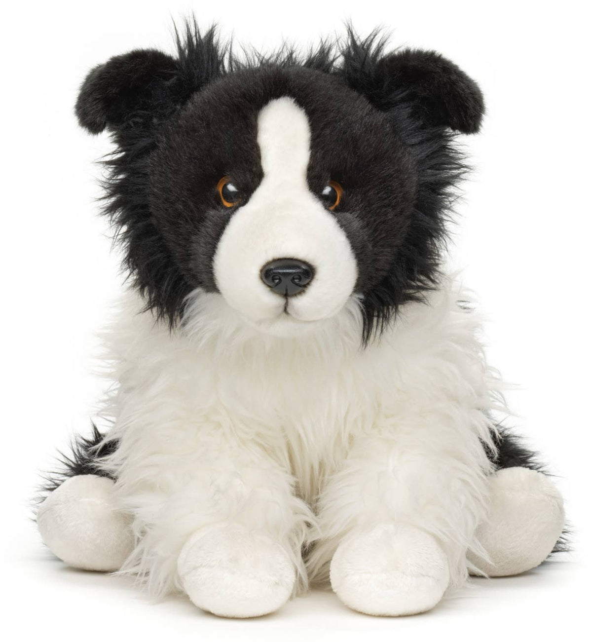 Peluche Border Collie, assis (sans laisse) - 26 cm (hauteur)