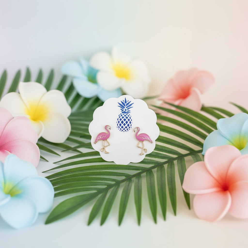 Boucles d'Oreilles Flamingo