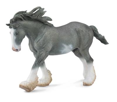 Figurine Étalon Clydesdale Sabino Noir Rouanné - (XL)