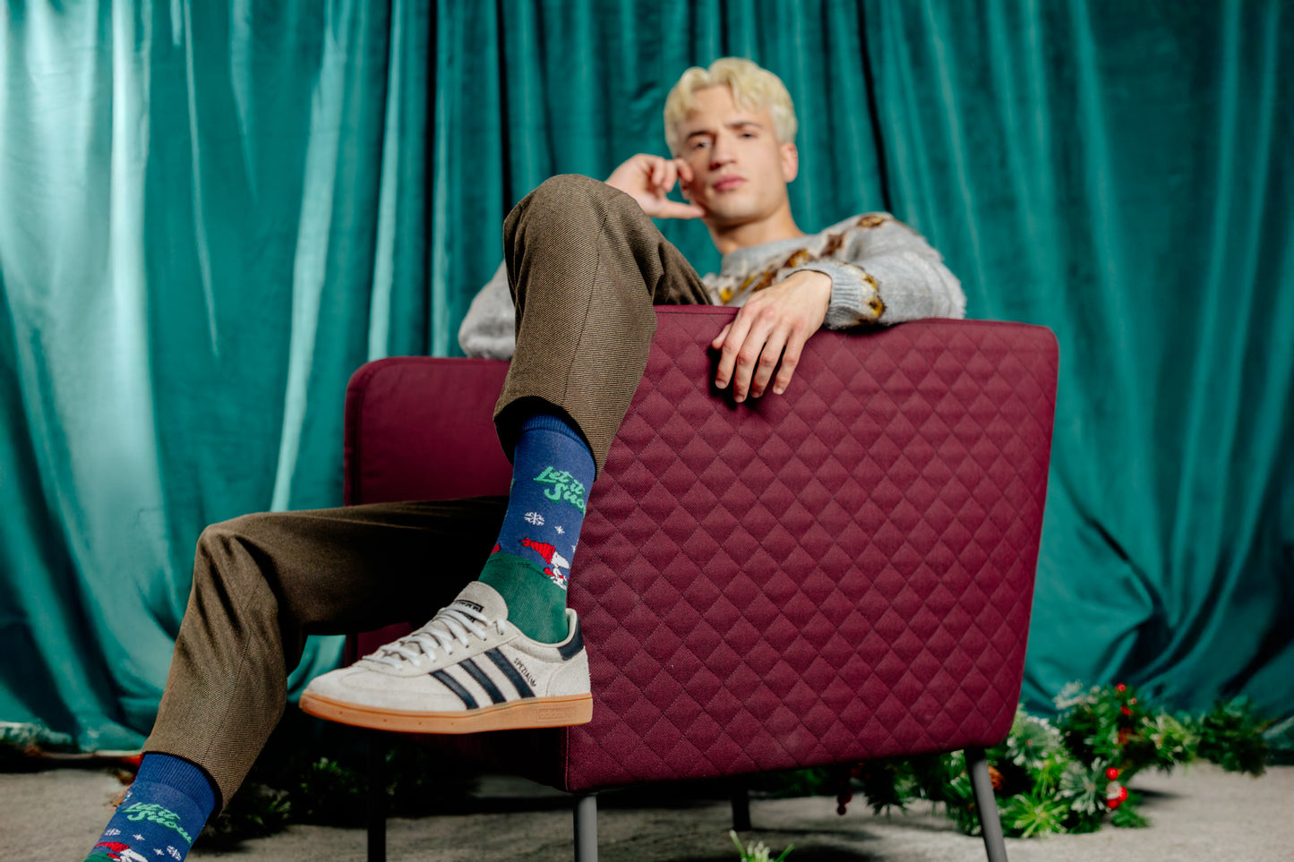 chaussettes besnoopy santa let it snow besocks