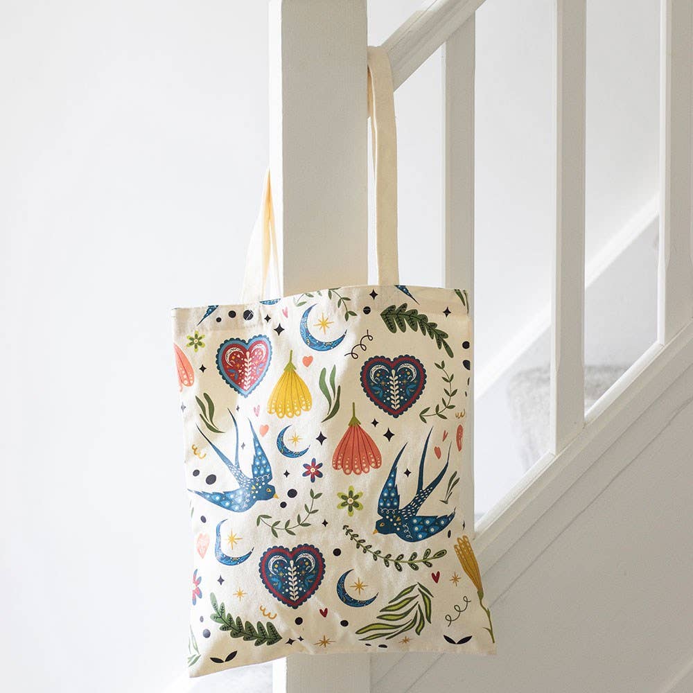 Floral print tote bag