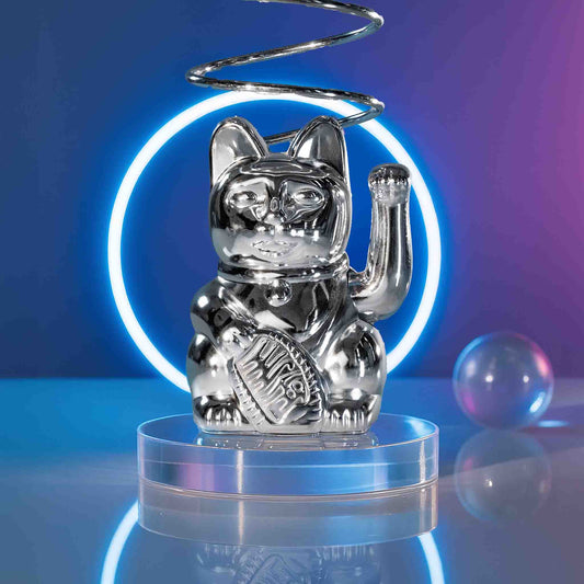 Lucky Silver Glitter Mini Cat "Nova"
