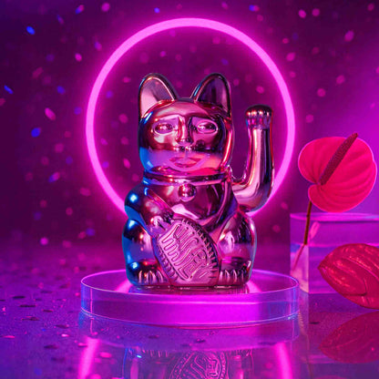 Mini Chat Chanceux Rose Brillant “Sorya”