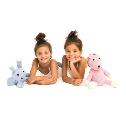 Peluche XL en Crochet - Lapin rose clair