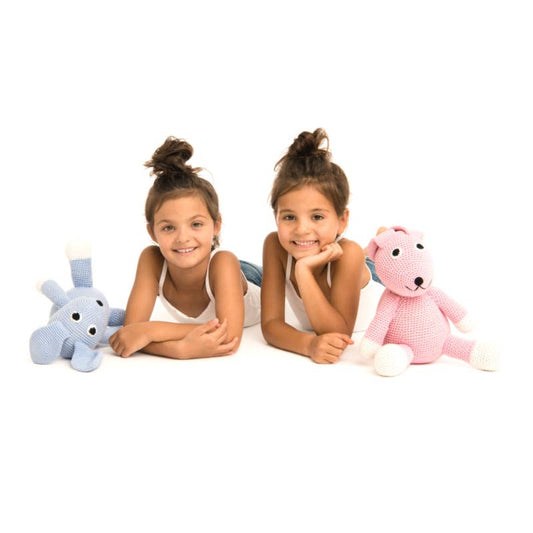 Peluche XL en Crochet - Lapin rose clair