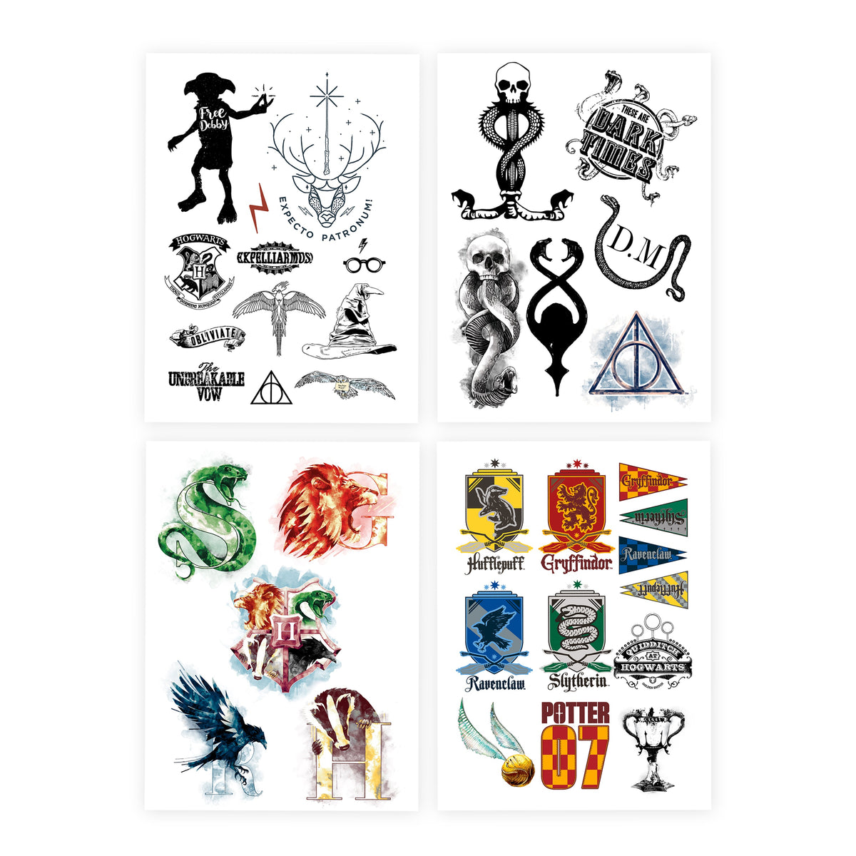 Tatouages temporaires Harry Potter (35 tatouages)