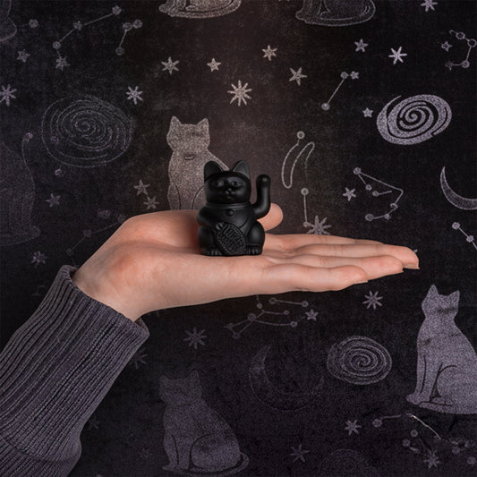 "Sumi" Black Solar Lucky Cat