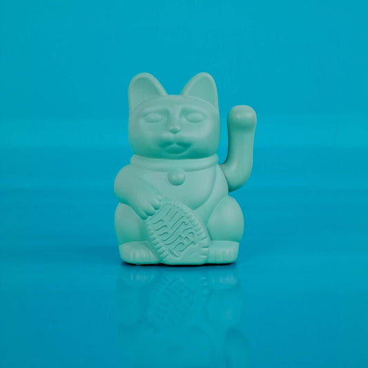 Turquoise Solar Lucky Cat "Miko"