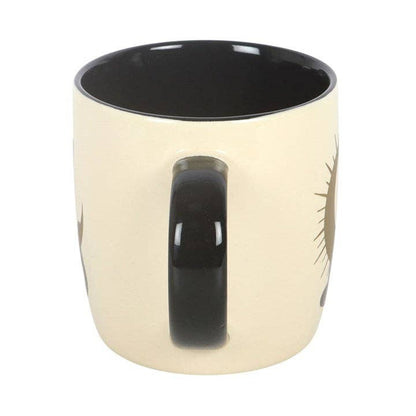 Magical black cat sitting mug