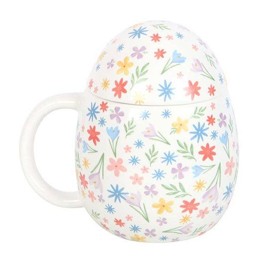 Easter egg mug with spring floral print