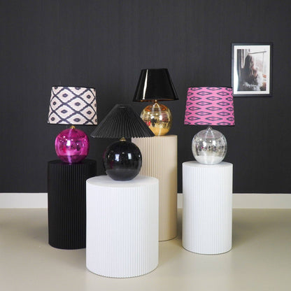 Lampe - Lampe de table Boule à facettes - Verre - Or - 20x20x20cm