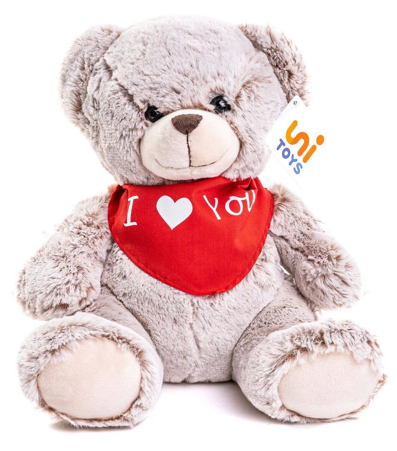 Teddy Bear Plush (light brown) with I Love You scarf
