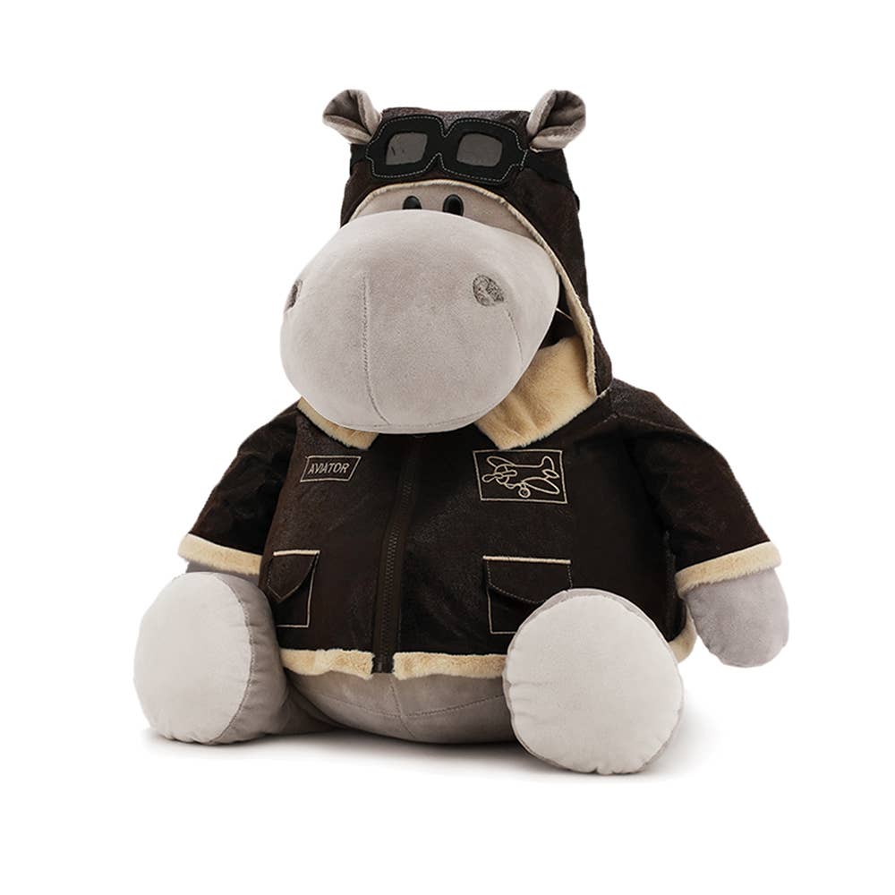 Peluches Po l’hippopotame : Aviateur - 30 cm dès 0 mois