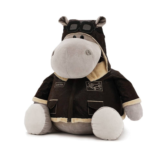 Peluches Po l’hippopotame : Aviateur - 30 cm dès 0 mois