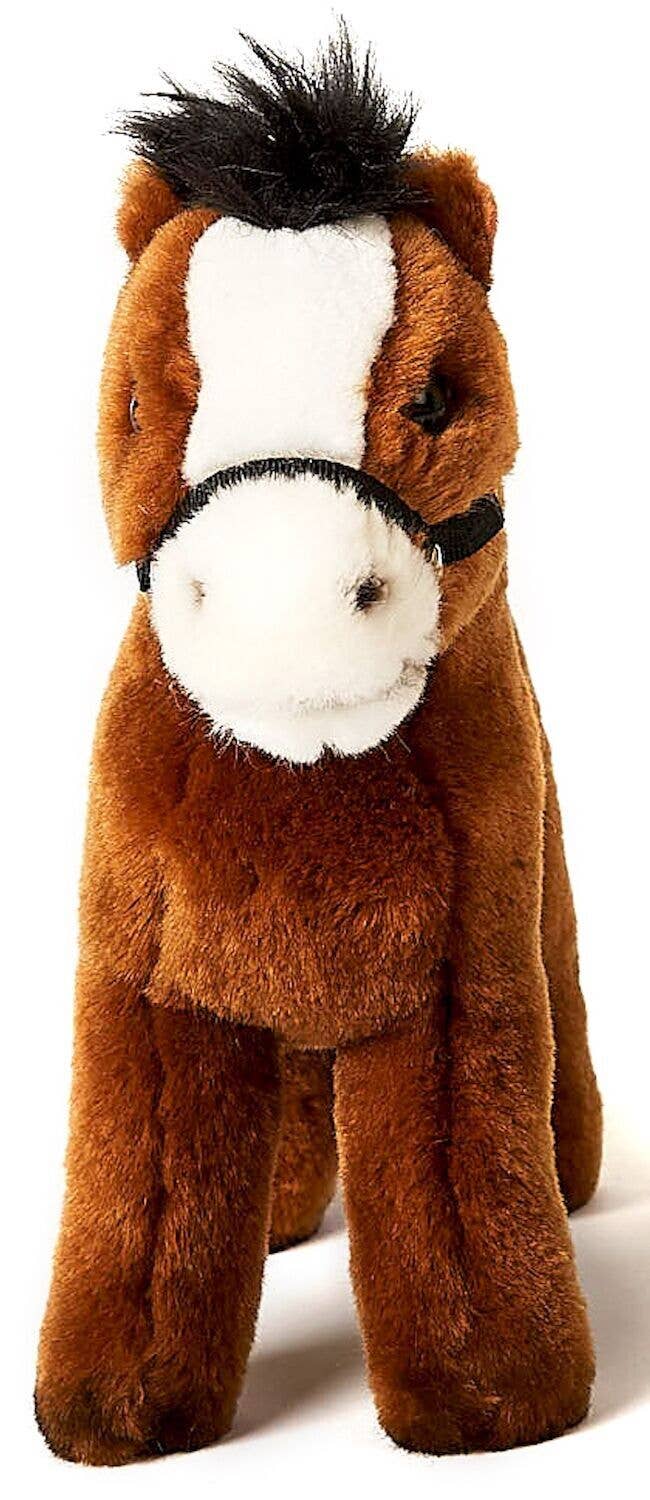 Peluche Cheval Brun Debout sans Selle