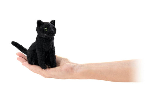 Marionnette à main Mini Chat Noir 8004/ Mini Chat Noir VE3 Folkmanis réaliste
