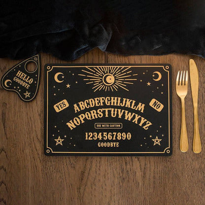 Set de table et sous-verre noir Talking Board