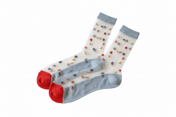 Chaussettes transparentes Fleurs