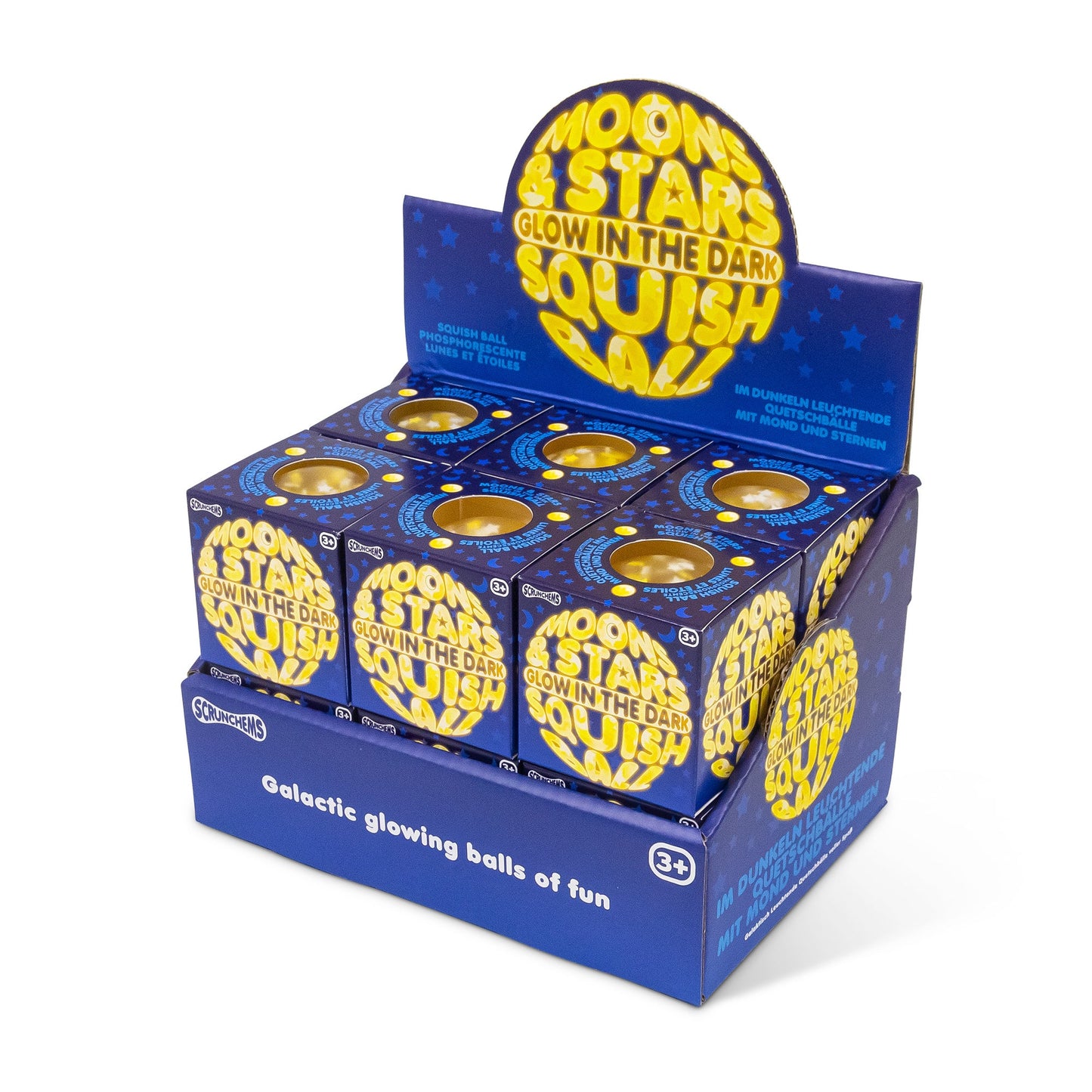 SCRUNCHEMS LUNES ET ÉTOILES BRILLENT DANS LE NOIR SQUISH BALL
