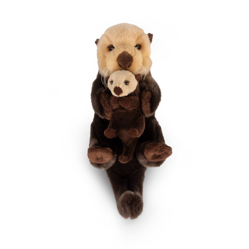Peluche Animigos Loutre Couchée avec Bébé