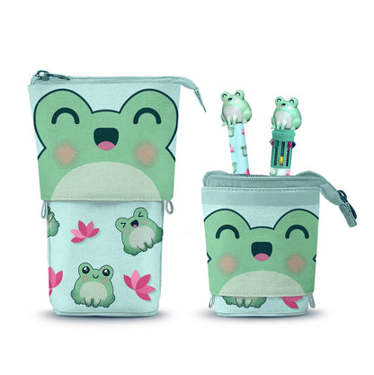 Cute Mäppchen + 10-Farben-Stift + Radierbarer Gelstift Oh My Pop! „Froggy“