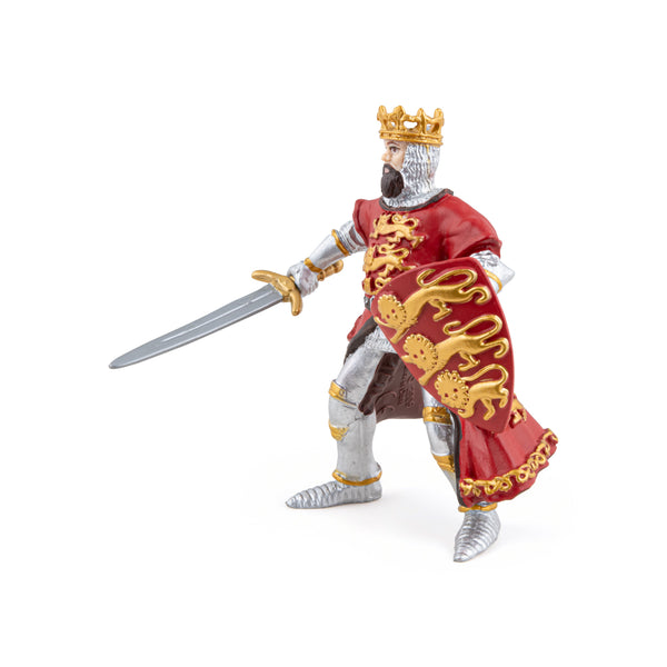 Figurine Roi Richard rouge Papo - personnage médiéval