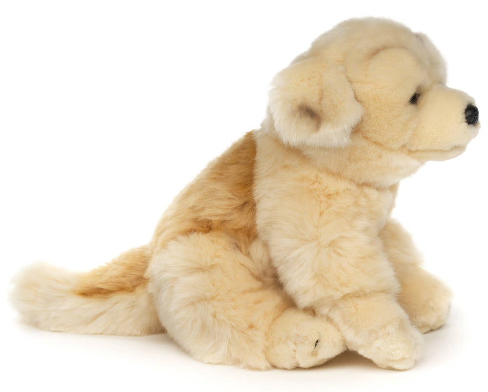 Peluche Chiot Golden Retriever, Assis - sans Laisse - 18 cm (Hauteur)