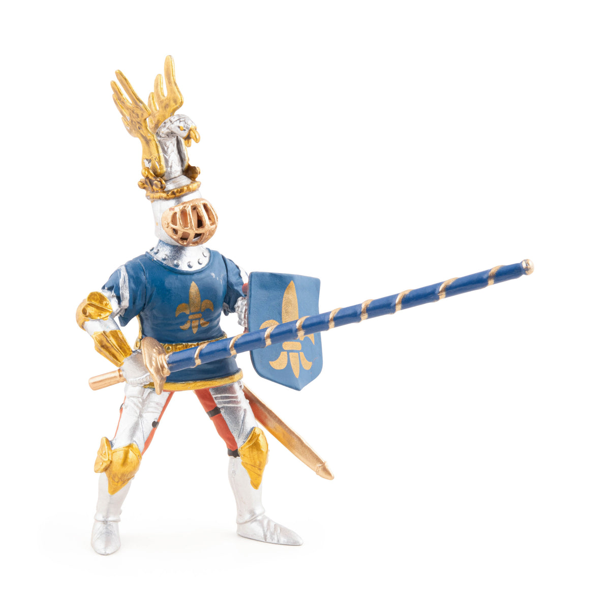 Blue Knight with Fleur-de-lis Figurine