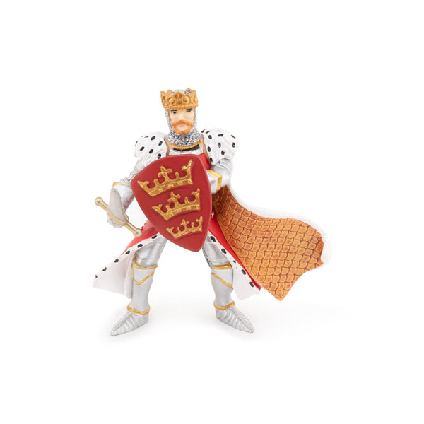 Figurine Roi Arthur rouge Papo - personnage médiéval