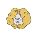 Pin's Canard Jaune Gros Bras "Duck You"