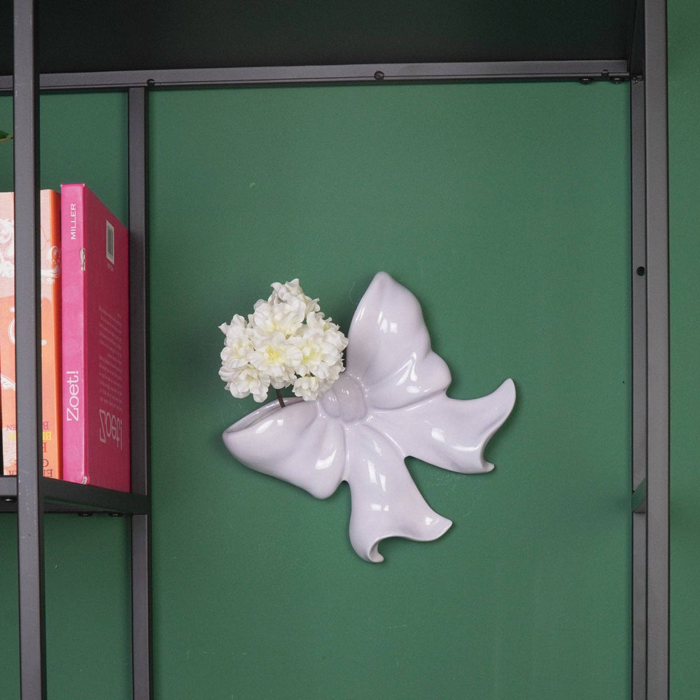 Vase Mural- Vase Bol- Céramique- Lilas- 19x18,5x5,5 cm
