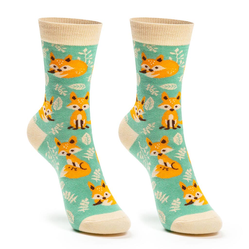 Durable and fun boys' cotton socks with fox pattern