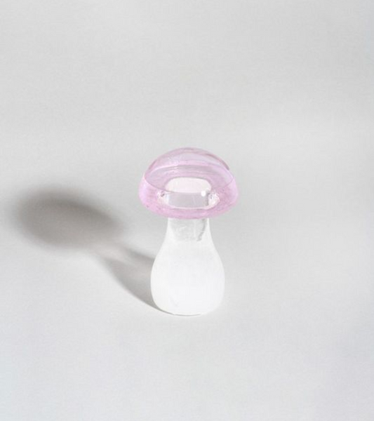 Mushroom storm glass - pastel pink