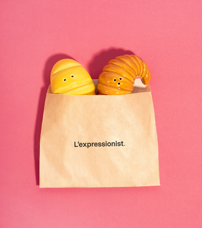 Baguette and croissant salt and pepper shakers